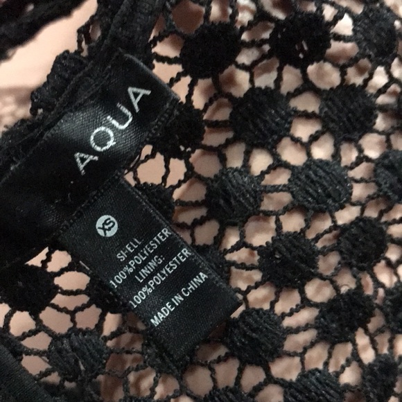 AQUA black XS embroidered mini dress. - Picture 11 of 11